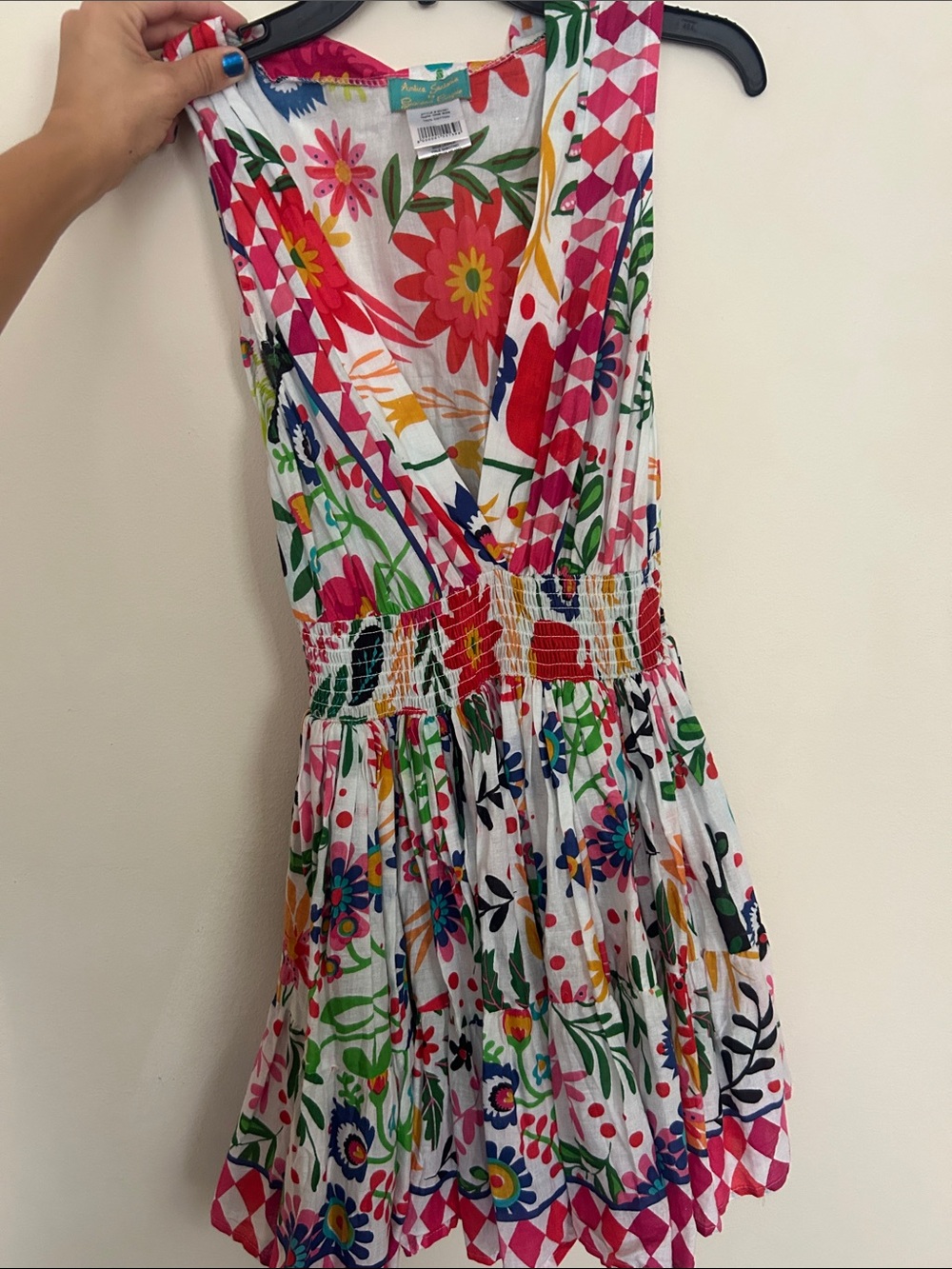 Antica Sartoria Colorful Floral Sundress with V-Neck by Giacomo Cinque